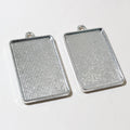 Rectangular Double Sided Bezel Pendant Trays in Six Finishes view 2