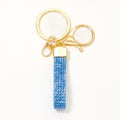 Rhinestone Leather Strap Keychain Gold Ring Clasp 13 Colors view 5
