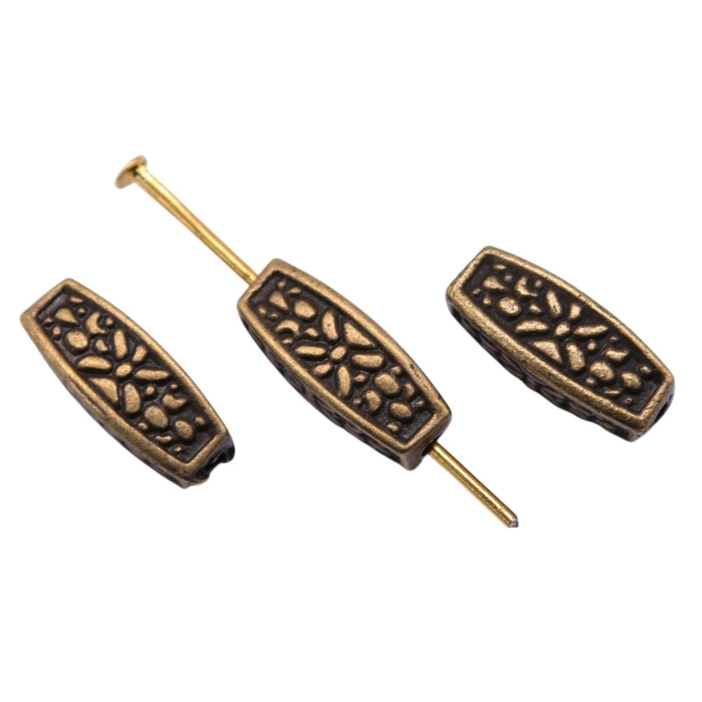 5x13mm 1.3g Multicolor Zinc Alloy Carved Bar Loose Metal Beads for Bracelet Necklace DIY Jewelry Making