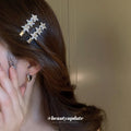Silver Tone Crystal Hair Clips In Star Cluster Or Bow Shapes view 4