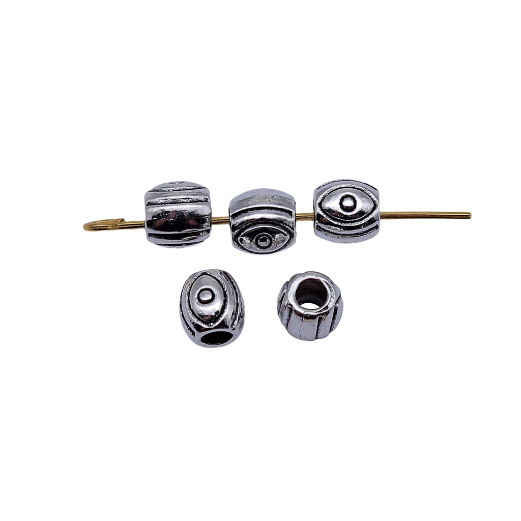6x6x6mm 0.64g Antique Silver Zinc Alloy Eye Small Hole Loose Metal Beads for DIY Jewelry Making