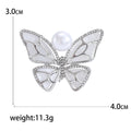 Crystal Outline Butterfly Brooch with Pearl Accent view 5