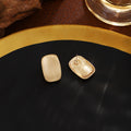 Brushed Rounded Rectangle Small Stud Earrings in Silver view 3