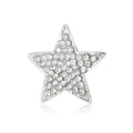 Silver Rhinestone Star Brooch Full Pave Five Point Pin view 5