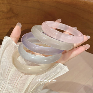 Soft Cat Eye Round Bangle Bracelets Lilac Pink Mint Green