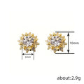Floral Cluster Crystal Stud Earrings in Two Metal Tones view 4