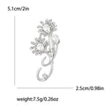 Pearl Rhinestone Daisy Stem Brooch Silver or Gold Tone Pin view 5
