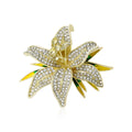 Crystal Lily Flower Brooch In Clear Purple And Blue view 2