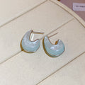 Pastel Curved Resin Stud Earrings Fashion Jewelry Accessories view 8