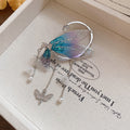 Gradient Butterfly Wing Floral Ear Cuff Earrings Statement Jewelry view 7