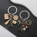 Black Handbag Crown Lipstick Heel and Pearl-Look Keychain view 4