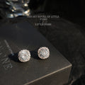 Cushion Halo Clear Center Stone Silver Stud Earrings view 4