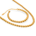 Leaf Link Chain Necklaces Bracelets Gold Steel Black Rainbow view 5