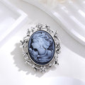 Gold Tone Silver Tone Woman Portrait Two Designs Metal Brooch Pin view 5