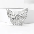 Textured Butterfly Brooch An Open-Wing Butterfly Crystal Accent Pin view 4