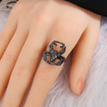 Gunmetal Spider Open Adjustable Ring Red Crystal Eyes view 6
