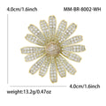 Gold Daisy Zircon Brooch White Purple Center Two Colors view 5