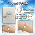 Pearl Gold Spacer Cross Stretch Bracelet Cream Bead view 4