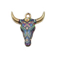 Enamel Zinc Alloy Cartoon Bull Head Animal Charm Pendant for Bracelets and Hair Accessories