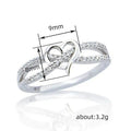 Double Heart Pave Band Ring In Gold And Silver Tones view 5