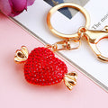 Jeweled Arrow Heart and Candy Heart Keychains in Eight Pictured Options view 12