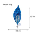 Leaf Crystal Enamel Two Designs Metal Brooch Pin for Jackets and Lapels view 2