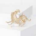 Multicolor Enamel Rooster Brooch With Clear Crystal Body view 3
