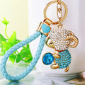 Jeweled Lamb Holding a Gem Keychains in Three Colors with Loop Options view 11