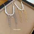 Starfish and Chain Fringe Necklace in Two Colors for Layered Everyday Styling view 4
