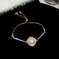 Pearl Rhinestone Slider Bracelets Heart Round Cushion Styles view 11