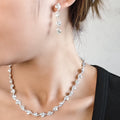 Crystal Look Floral Necklace and Earring Coordinated Jewelry Set view 1