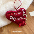 Six Pair Red Heart Bow Rose Crystal Stud Earring Set view 2