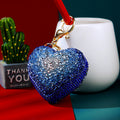Double-Sided Jeweled Heart Keychains in Fuchsia Blue Yellow and Assorted Colors view 7