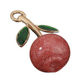 Frosted Glitter Cherry Charm Pendant Gold Tone Leaf Three Colors view 5
