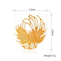 Gold Tone Flower Tassel Metal Brooch Pin for Jackets and Lapels view 2
