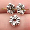 9.9x9.9x3.1mm 1.1g Antique Silver Zinc Alloy Flower Spacer Beads for Bracelet Necklace Jewelry Making
