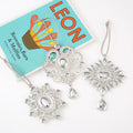 Silver Rhinestone Crystal Christmas Ornaments Three Designs view 3