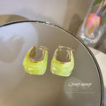 Chunky U Shaped Hoop Earrings in Six Colors Fashion Jewelry Accessories view 3