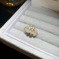 Open Ring Rhinestone Oval Or Flower Gold Silver Styles view 7