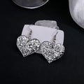 Silver Glitter Heart Acrylic Dangle Earrings Hook Pair view 3