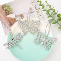 Rhinestone Butterfly Dragonfly Hanging Ornament Silver Metal view 2