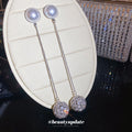 Pearl Stud And Crystal Ball Long Chain Dangle Earrings view 2