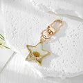 Gold Star Dried Flower Resin Keychains Four Floral Styles view 3