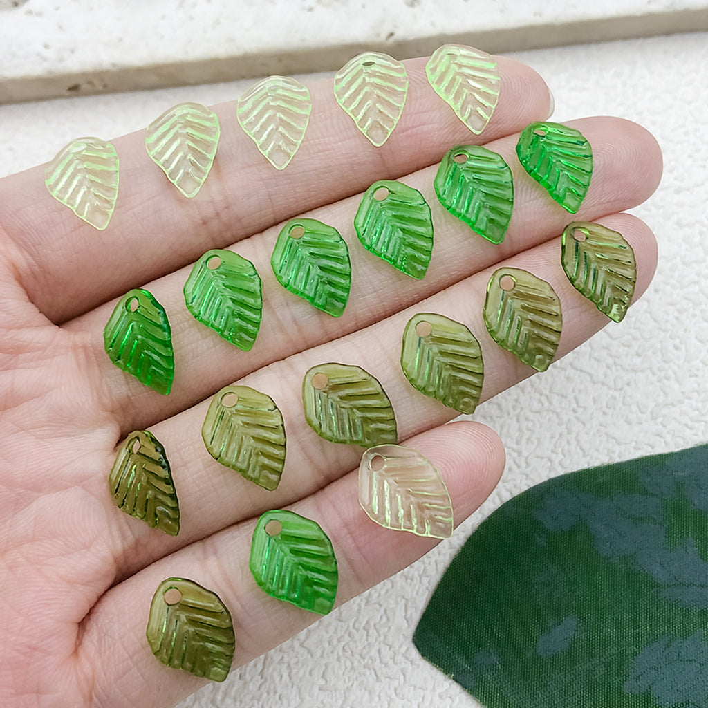 Acrylic Leaf Charm Pendants