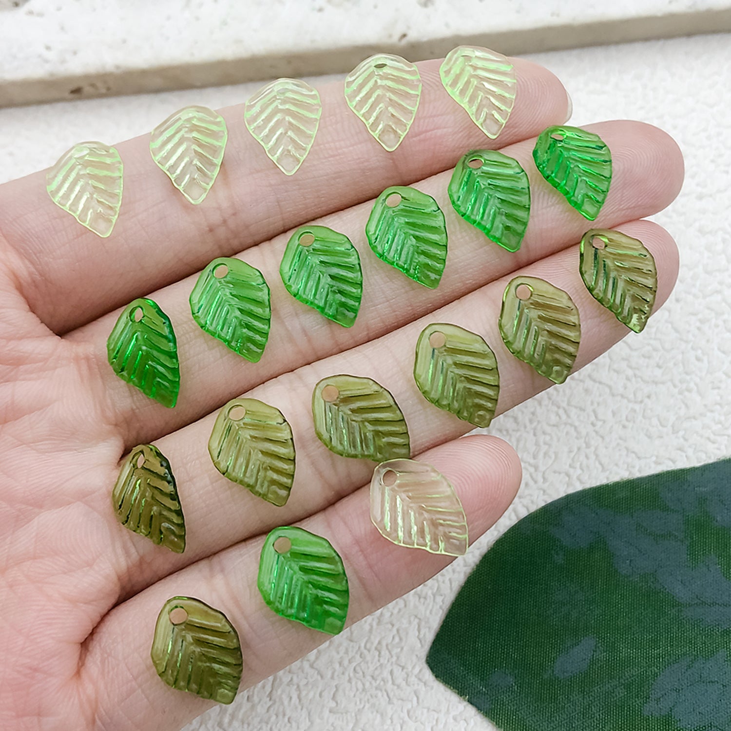 Acrylic Leaf Charm Pendants