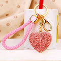 Jeweled Heart Keychains with Color-Coordinated Braided Wrist Loops view 6