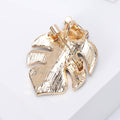 Green Leaf Frog Brooch in Black or Pink with Gold Tone Trim view 3