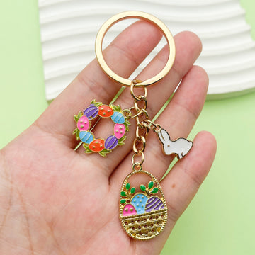 Easter Bunny Charm Keychains in 19 Pictured Variations for Bags and Keys