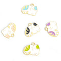 Curled Sleeping Cat Enamel Metal Jewelry Charms, 5 Colors view 5