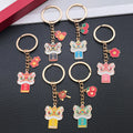 Six Color Lion Dance and Lucky Symbol Keychains with Metal Hardware view 3
